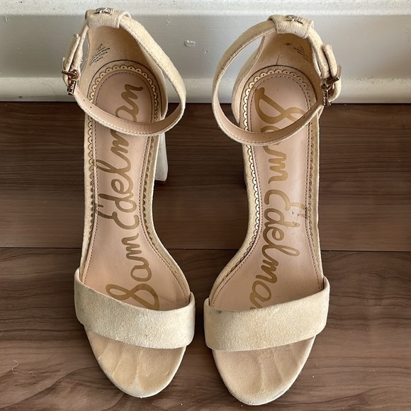 Sam Edelman Suede Ankle Strap Heels - Picture 1 of 11